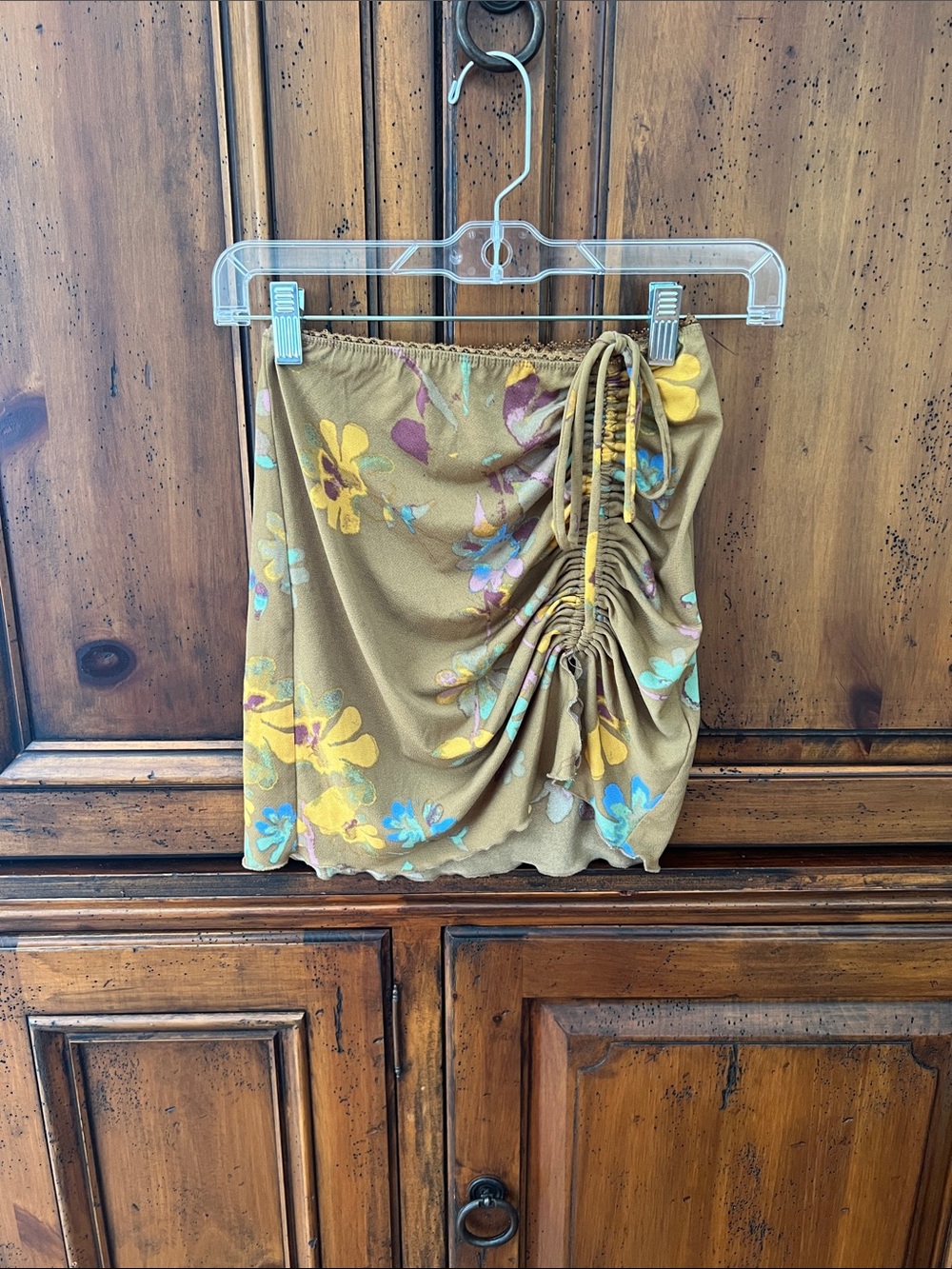 Urban Outfitters Convertible Ruched Floral Top/Mini Skirt